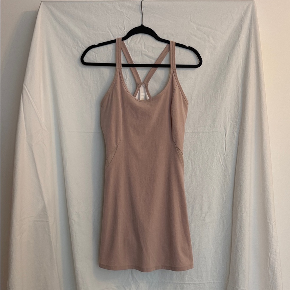 Lole Women’s Seamless Racerback Tank Tennis Dress in light Dusty Rose
